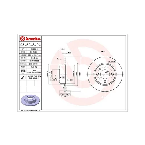 Brzdový kotúč MAGNETI MARELLI 360406045200