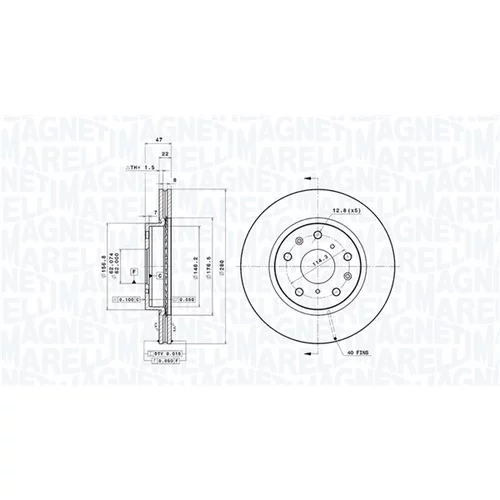Brzdový kotúč MAGNETI MARELLI 360406070801