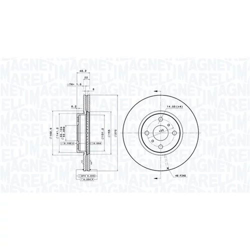 Brzdový kotúč MAGNETI MARELLI 360406112301