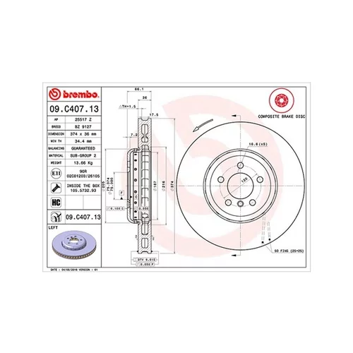 Brzdový kotúč MAGNETI MARELLI 360406131104