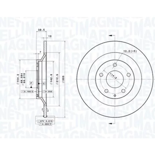 Brzdový kotúč MAGNETI MARELLI 360406139401