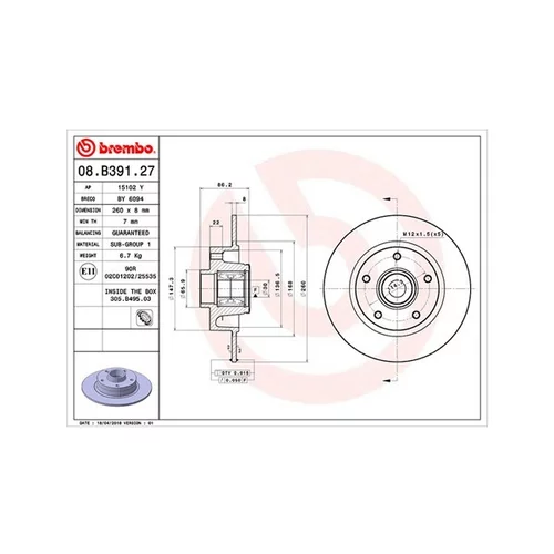 Brzdový kotúč MAGNETI MARELLI 360406161900