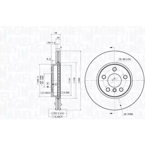 Brzdový kotúč MAGNETI MARELLI 360406180801