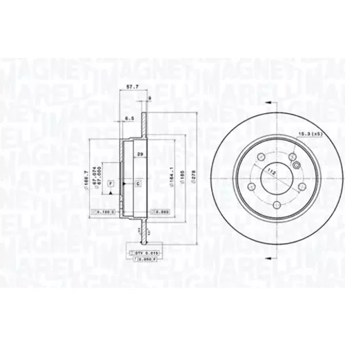 Brzdový kotúč MAGNETI MARELLI 360406190101