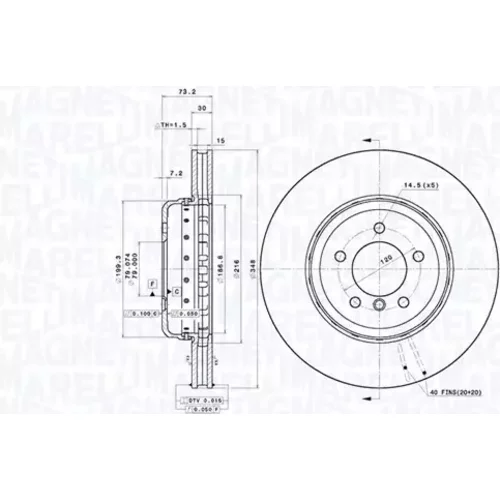 Brzdový kotúč MAGNETI MARELLI 360406204404