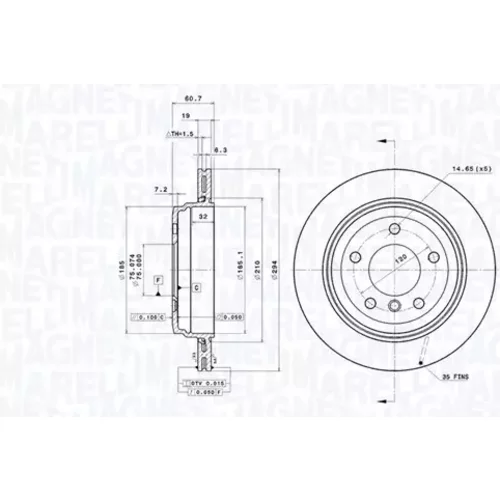 Brzdový kotúč MAGNETI MARELLI 360406204501