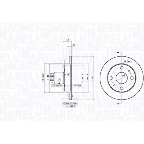Brzdový kotúč MAGNETI MARELLI 360406208600