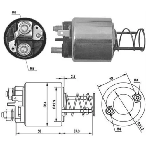 Elektromagnetický spínač pre štartér MAGNETI MARELLI 940113050383