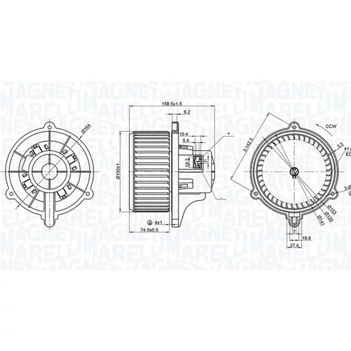 Vnútorný ventilátor 069412384010 (MAGNETI MARELLI) - obr. 1