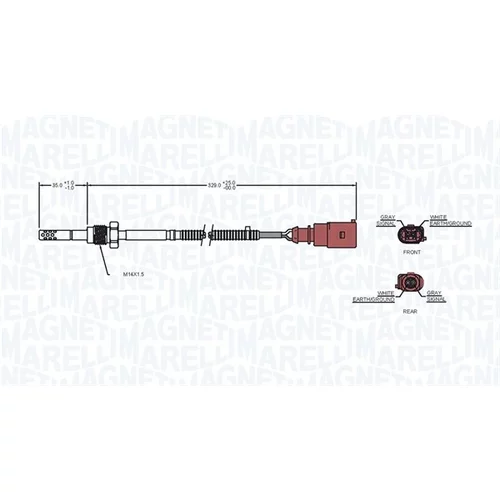 Snímač teploty výfukových plynov 172000029010 (MAGNETI MARELLI) - obr. 1