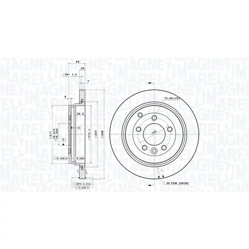 Brzdový kotúč MAGNETI MARELLI 360406054801