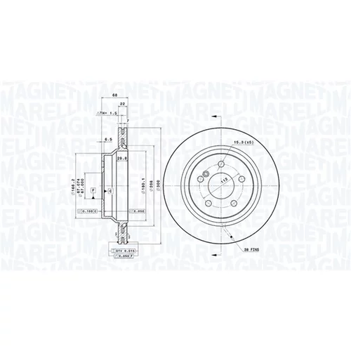 Brzdový kotúč MAGNETI MARELLI 360406071601