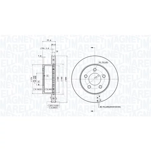 Brzdový kotúč MAGNETI MARELLI 360406124301