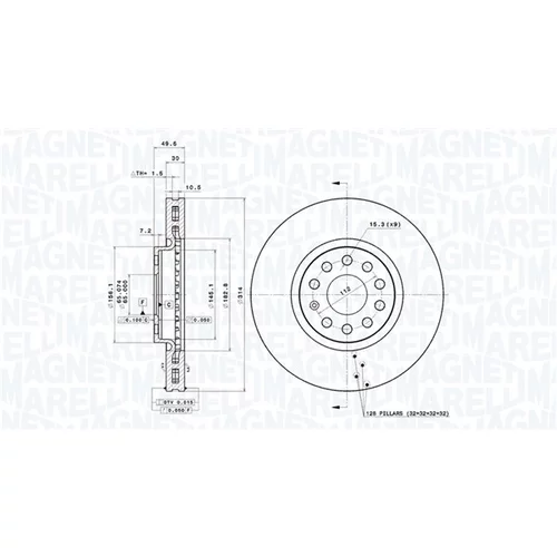 Brzdový kotúč MAGNETI MARELLI 360406148501