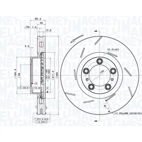 Brzdový kotúč MAGNETI MARELLI 360406163001