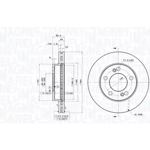Brzdový kotúč MAGNETI MARELLI 360406186501