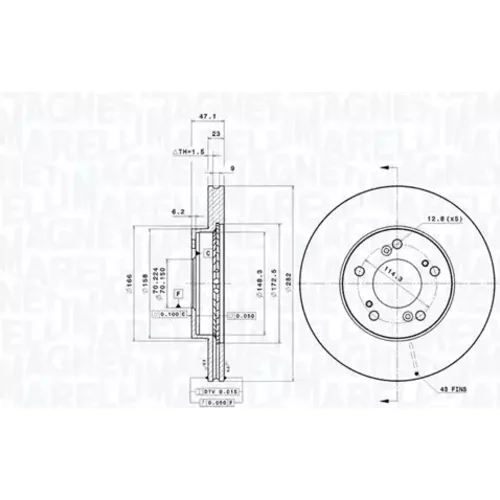Brzdový kotúč MAGNETI MARELLI 360406193100