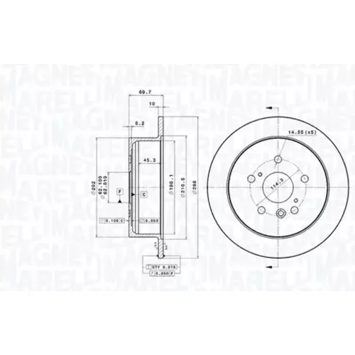 Brzdový kotúč MAGNETI MARELLI 360406199901