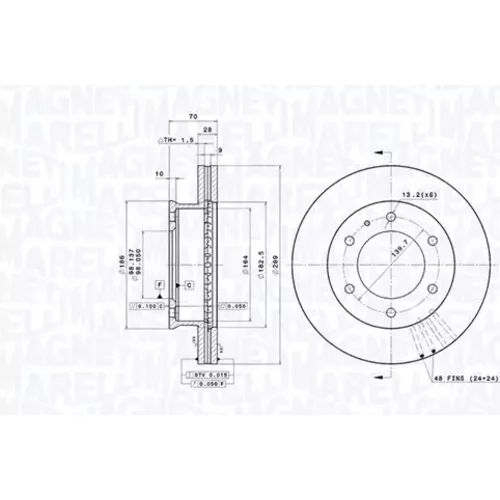Brzdový kotúč MAGNETI MARELLI 360406204800