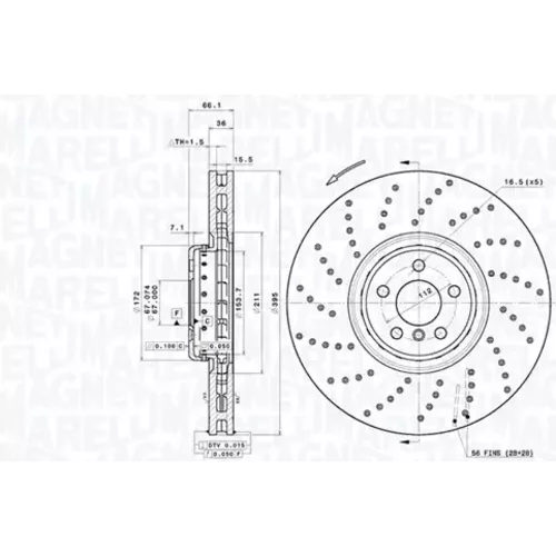 Brzdový kotúč MAGNETI MARELLI 360406209304