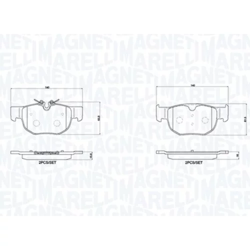 Sada brzdových platničiek kotúčovej brzdy MAGNETI MARELLI 363700436039