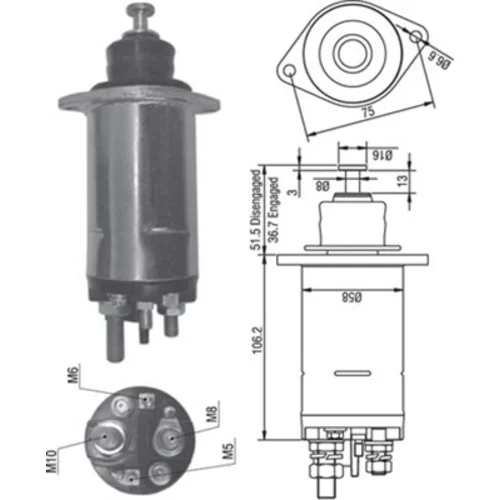 Elektromagnetický spínač pre štartér MAGNETI MARELLI 940113050305