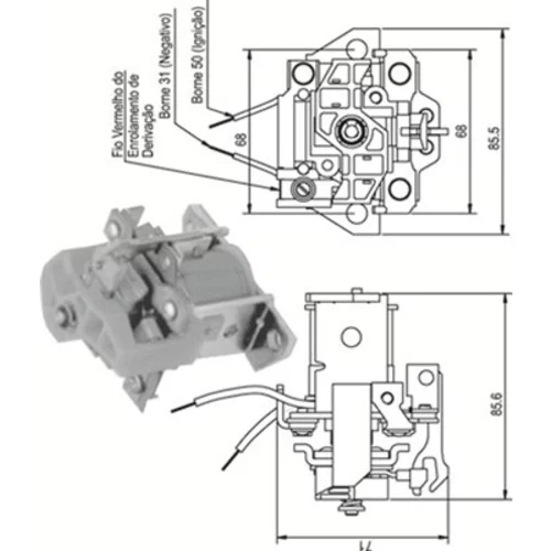 Elektromagnetický spínač pre štartér MAGNETI MARELLI 940113050338