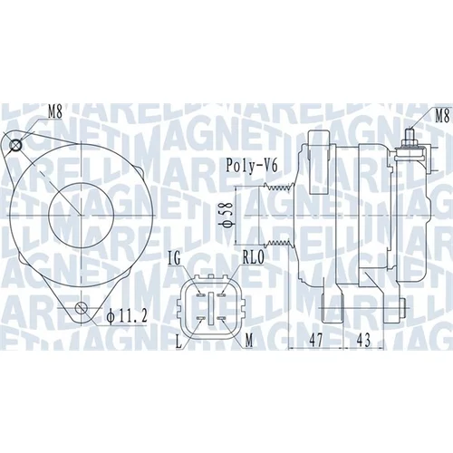 Alternátor MAGNETI MARELLI 063732097010