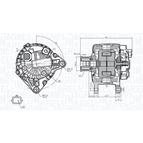 Alternátor 063735356010 (MAGNETI MARELLI) - obr. 1