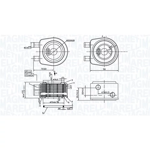 Chladič motorového oleja MAGNETI MARELLI 350300005300