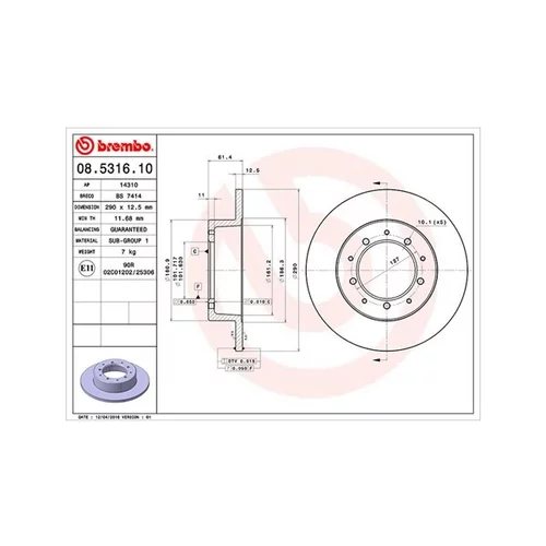 Brzdový kotúč MAGNETI MARELLI 360406014100