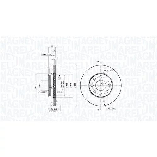Brzdový kotúč MAGNETI MARELLI 360406037301