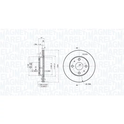 Brzdový kotúč MAGNETI MARELLI 360406132201