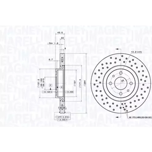 Brzdový kotúč MAGNETI MARELLI 360406181301