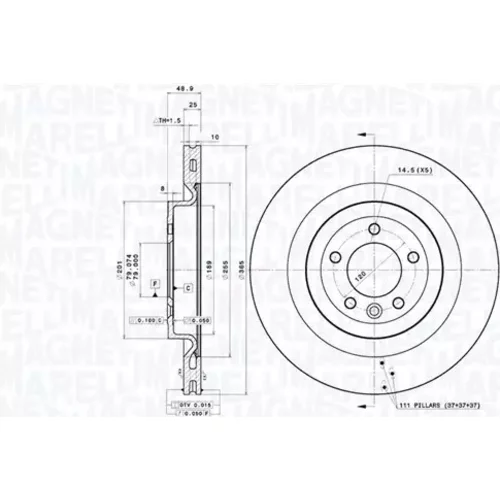 Brzdový kotúč MAGNETI MARELLI 360406186101