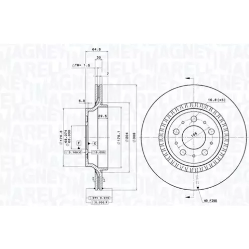 Brzdový kotúč MAGNETI MARELLI 360406191401