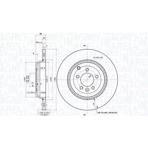 Brzdový kotúč MAGNETI MARELLI 360406192801