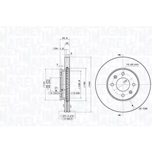 Brzdový kotúč MAGNETI MARELLI 360406193501