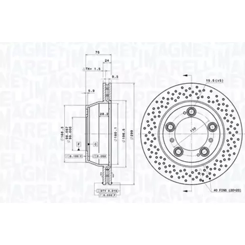 Brzdový kotúč MAGNETI MARELLI 360406196201