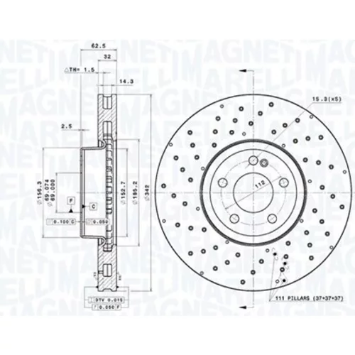 Brzdový kotúč MAGNETI MARELLI 360406211904