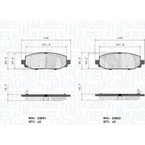 Sada brzdových platničiek kotúčovej brzdy MAGNETI MARELLI 363700437025