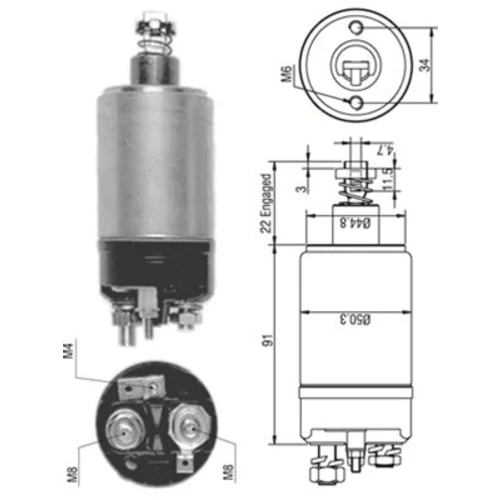Elektromagnetický spínač pre štartér MAGNETI MARELLI 940113050249