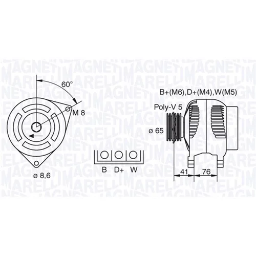 Alternátor MAGNETI MARELLI 063341695010