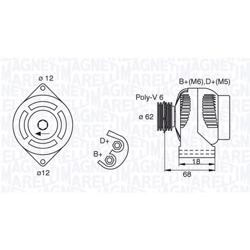 Alternátor MAGNETI MARELLI 063377490010