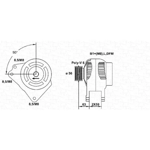Alternátor MAGNETI MARELLI 063533489010