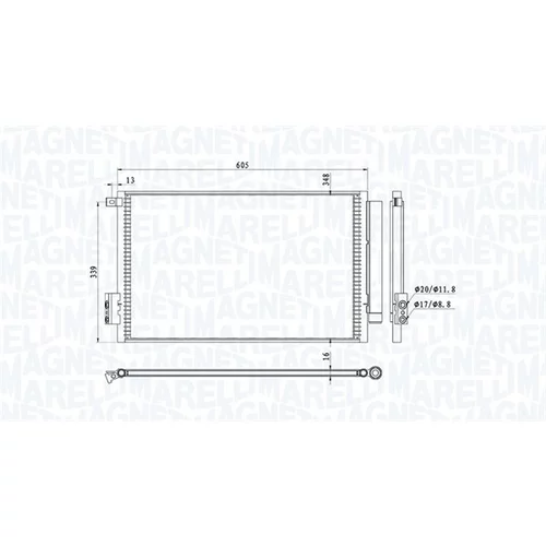 Kondenzátor klimatizácie 350203814000 (MAGNETI MARELLI)
