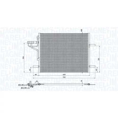 Kondenzátor klimatizácie MAGNETI MARELLI 350203876000