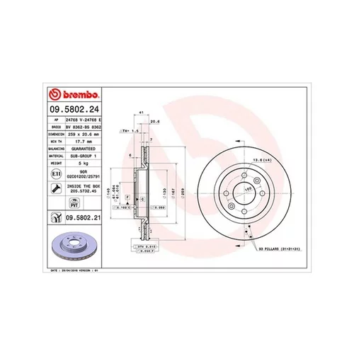 Brzdový kotúč MAGNETI MARELLI 360406043100