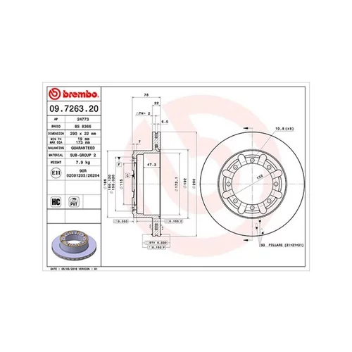 Brzdový kotúč MAGNETI MARELLI 360406044700