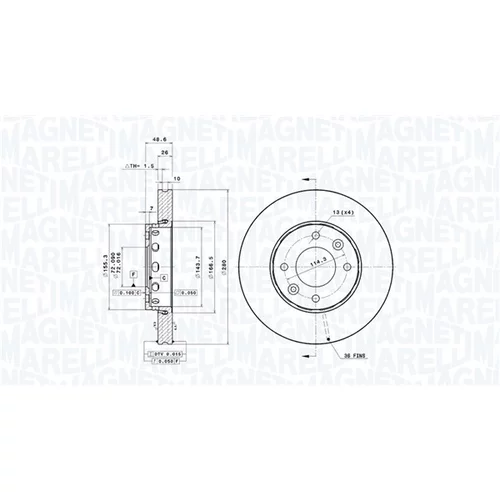 Brzdový kotúč MAGNETI MARELLI 360406062601